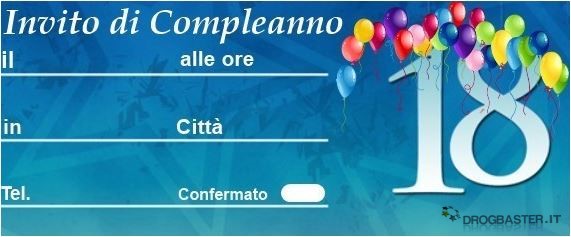 Invito 18° Compleanno - Numero 18 blu