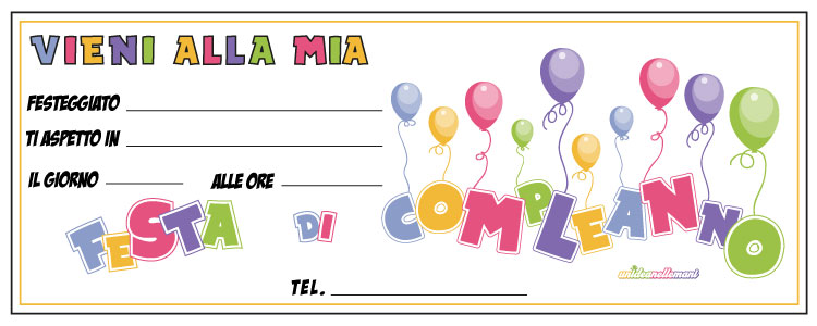 Invito Compleanno - Palloncini