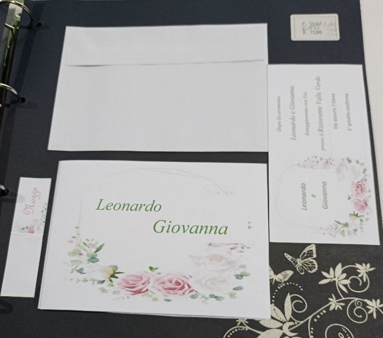 Partecipazioni Matrimonio - Partecipazione Sposi con fiori stampata