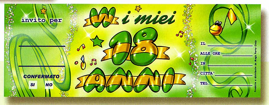 Invito 18° Compleanno - Numero 18 verde