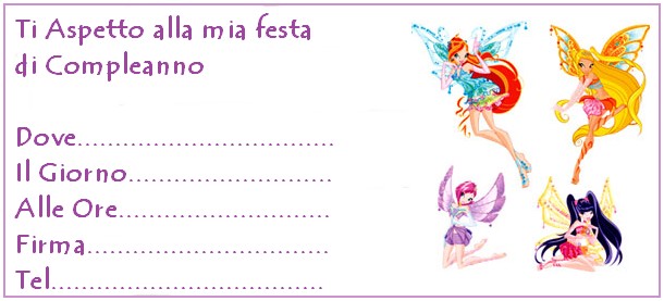 Invito Compleanno - Winxs