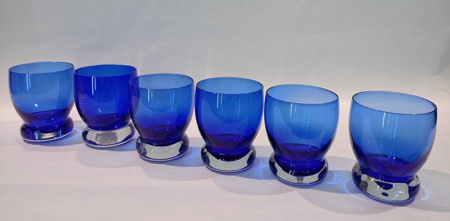 Sei Bicchiere Acqua Positano in colore blu di Tiffany Boutique