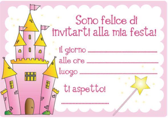 Invito Compleanno - Castello Principesse - INVITI ON LINE COMPLEANNO -   - Vendita online bomboniere, regali e oggettistica per  la casa