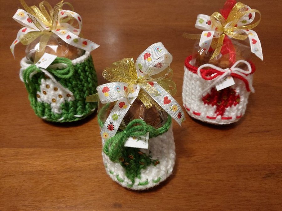 Cestino Natalizio fatto a mano + mini panettone/pandorino