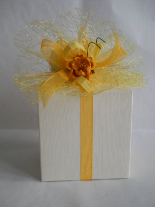 Scatola con confezione gialla