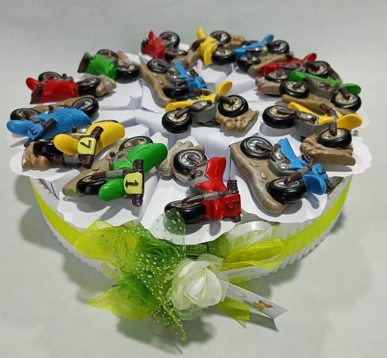Bomboniere Comunione - Torta Moto da cross calamita