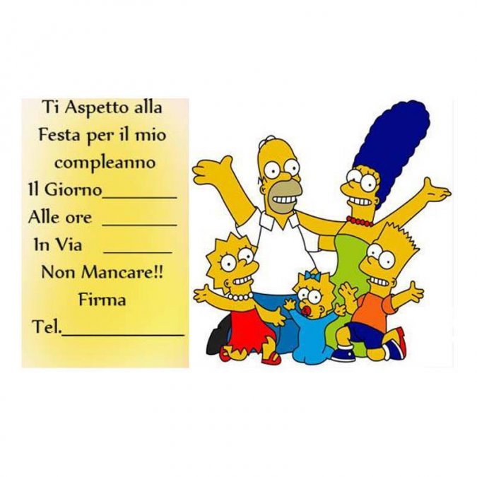 Invito Compleanno - I Simpson